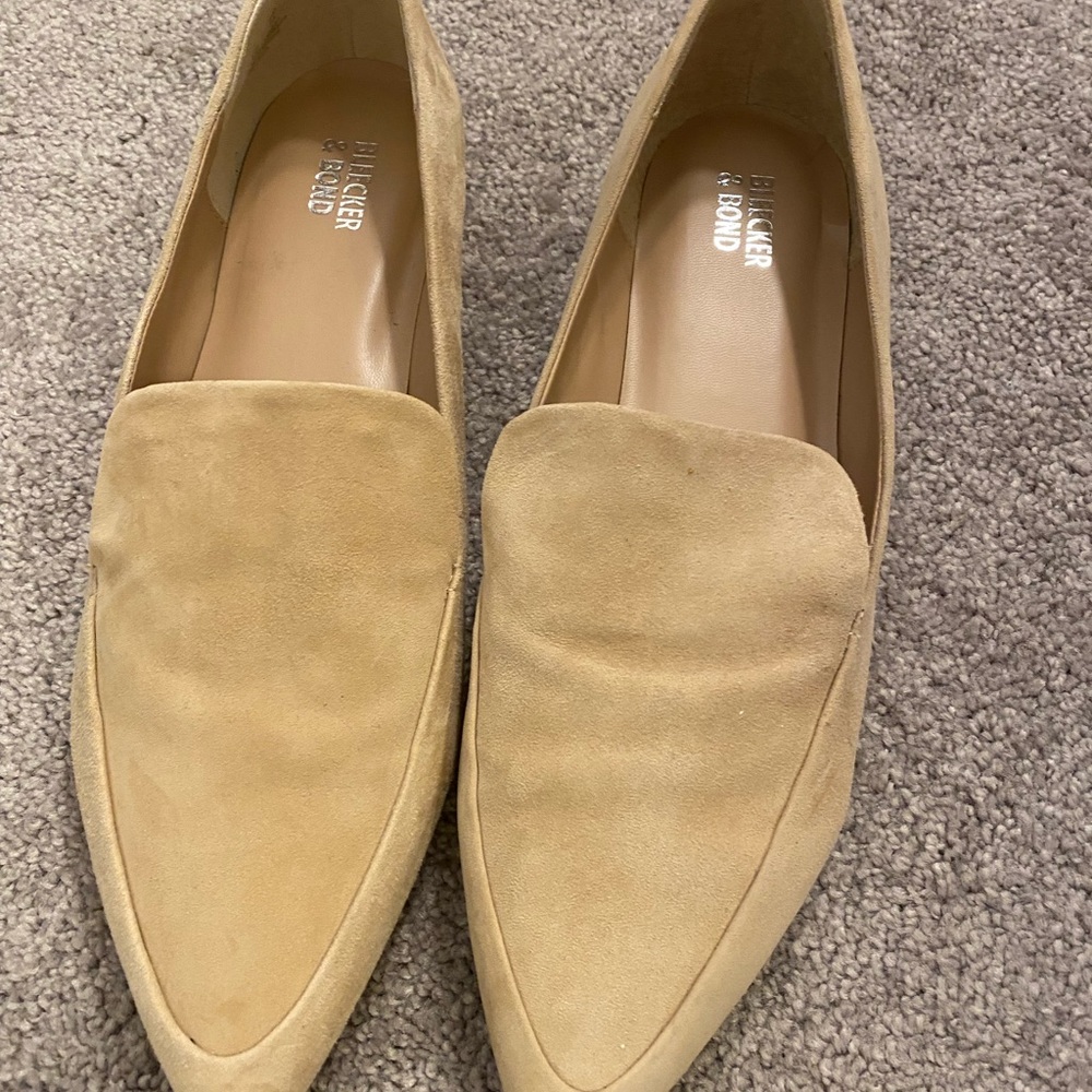 Bleecker & Bond taupe colored pointed flats